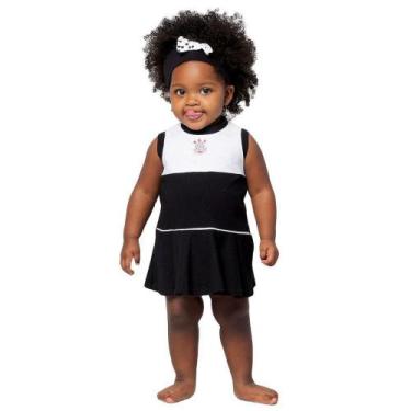 Imagem de Vestido Corinthians Bebê Infantil Regata Oficial, Tam 1