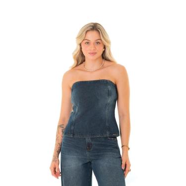 Imagem de Top Corset Jeans Feminino Arauto Brown-Feminino