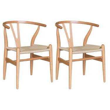 Imagem de Kit 2 Cadeiras Decorativas Sala de Jantar e Cozinha Bella Madeira Bétu