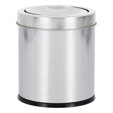 Imagem de Lixeira Banheiro 3,2l Prata Inox 25x17x17cm Basculante