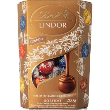 Imagem de Caixa de Bombons Lindt Lindor Sortido 200g 16 Unidades Recheio Cremoso