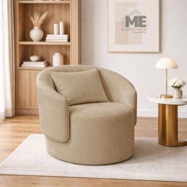 Imagem de Poltrona Organica Maitê Sala Recepçao Tecido Buche cor:capuccino - ME,