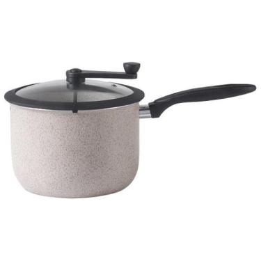 Imagem de Panela Pipoqueira Brinox de Alumínio com Tampa de Vidro 5,5L 22cm Vani