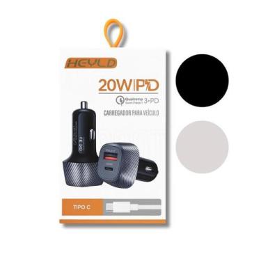 Imagem de Carregador Veicular Para Carro 3.0 PD 20W Com Cabo Ligthning - Heyld