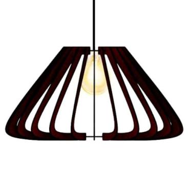 Imagem de Luminária Teto Tipo Pendente Macau Mdf Completa - Cor:preta - LENOBRE,