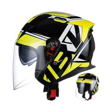 Imagem de Capacete De Motocicleta Retrô Com Viseira Dupla, ABS, Anticolisão, Seg