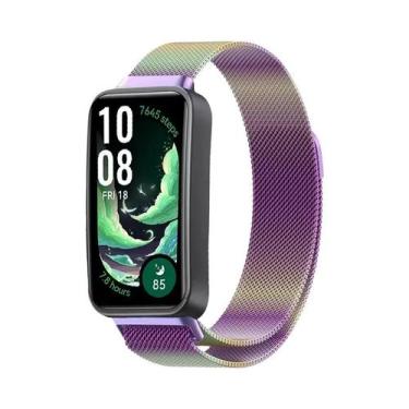 Imagem de Pulseira Magnética De Metal Confortável Huawei Band 10 9 8 Com Fecho M