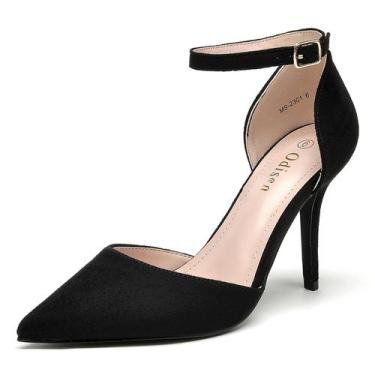 Imagem de Sapatos sociais femininos Heels Odisen Stiletto Pumps, camurça preta