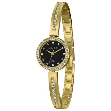 Imagem de Relógio LINCE feminino dourado preto LRGH294L23 P1KX