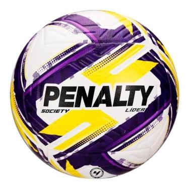 Imagem de Bola Society Penalty Líder XXVI N4 - Branco e Roxo Único-Unissex