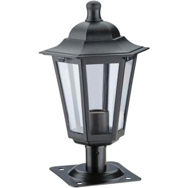 Imagem de Balizador Preto Alumínio 31cm Jardim Quintal Luminária Externa Lente Transparente