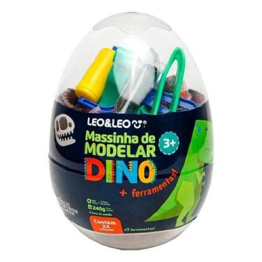 Imagem de Kit massa de modelar ovo dino - 24 cores mais 7 moldes leoeleo