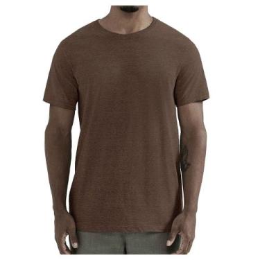Imagem de Camiseta Masculina Hering MC Regular Mescla Marrom - 0201MNG, XG, Marr
