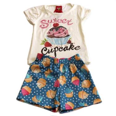 Imagem de 3 Conjunto Roupa Camiseta Shorts Infantil Criança Menina - Lojas La+Ny