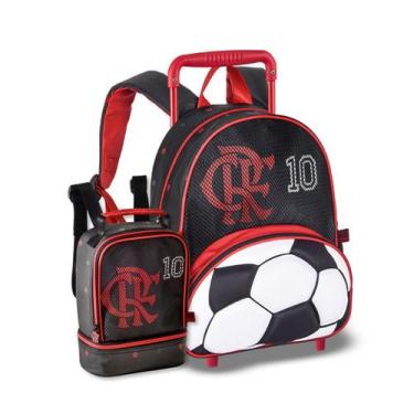Imagem de Mochila Carrinho Flamengo com Lancheira Térmica Escolar Masc - Clio