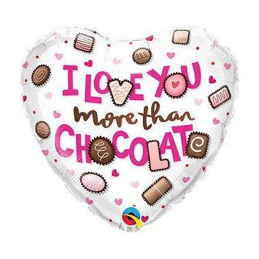Imagem de Balao 18 coração i love you more than chocolate 16678 - Qualatex