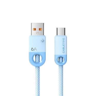 Imagem de Cabo USB Para USB C Carregador Turbo 6A 100W Azul 1m - CableTime