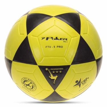 Imagem de Bola De Futevôlei Vulcanizada Rio Pu Oficial Cbfv Poker, Amarelo