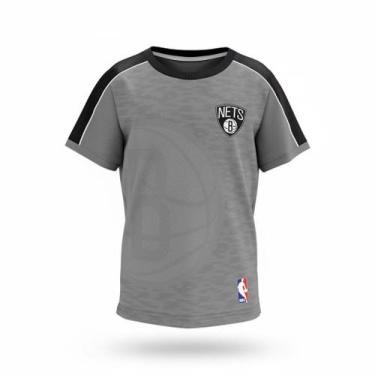 Imagem de Camiseta nba brooklyn nets dawn infantil juvenil dry max, Cinza, 8