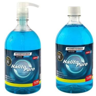 Imagem de Enxaguante Antisséptico Bucal Pump e Refil Hálito Puro 1 Litro
