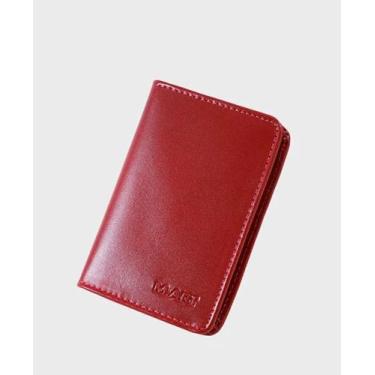 Imagem de Porta Cartao unisex couro Mariart 69, Vermelho