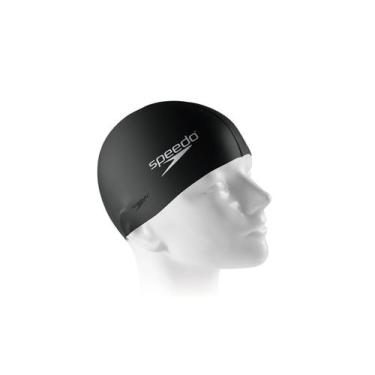 Imagem de Touca de natação lisa Speedo Flat Swim Cap Treinamento, Preto