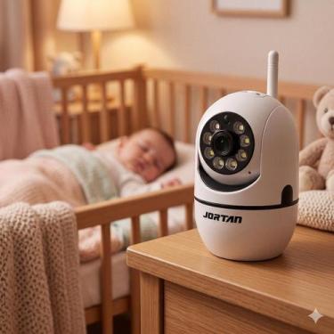 Imagem de Câmera Babá Eletrônica WiFi Full HD Color Jortan 1 Antena