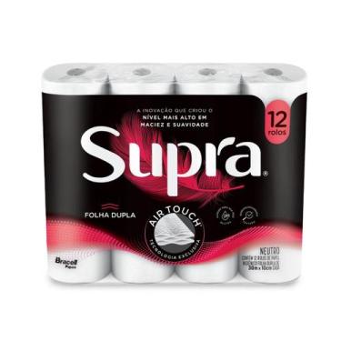 Imagem de Papel Higiênico Folha Dupla 30m com 12 Rolos Supra