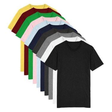Imagem de Kit Casual Com 5 camisetas Lisa Top Algodão-Masculino