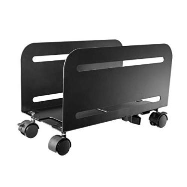 Imagem de Monoprice Suporte móvel de torre de computador de aço - Construção de aço, revestido com pó preto - Coleção Workstream, liga de aço