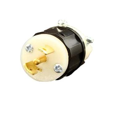 Imagem de Leviton ML3-P 15 Amp, 125/250 Volts, nível industrial, plugue de bloqueio, sem aterramento, miniLock, preto-branco