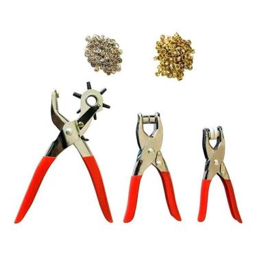 Imagem de Kit 3 Alicate De Ilhós 54 Botão Pressão 35 Alicate Furador