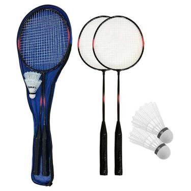 Imagem de Kit Raquete Com 2 Petecas Badminton