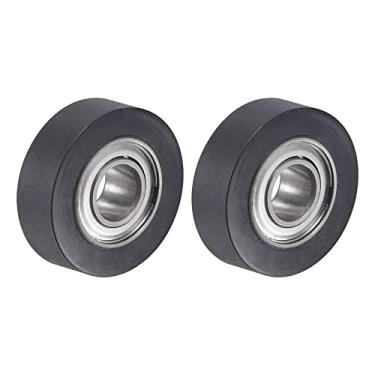 Imagem de 2 PCS Guia Polia Roda Flat Groove 5mm Eixo Furo 16mm Diâmetro Pu Revestido