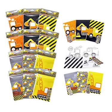 Imagem de Livro de Colorir Caminhões de Construção de Festa Crayons, Pacote com 12
