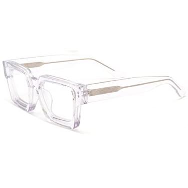 Imagem de Óculos de Sol Quadrado de Acetato de Cristal Grosso Óculos de Condução Feminino Óculos UV400,A04 Cristal Claro,A