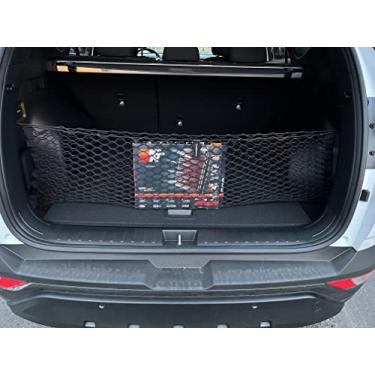 Imagem de Rede de carga de malha elástica estilo envelope automotivo para Hyundai Tucson Se Sel 2022 - Organizador e armazenamento premium de porta-malas - Rede de bagagem para crossover - Melhor organizador de carro para Hyundai Tucson