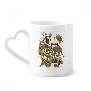 Imagem de Rena Animal Inseto Efeito Artístico Caneca Colorida Café Cerâmica Copos Copo de Coração de Vidro