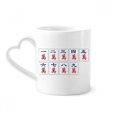 Imagem de Caneca de jogo Mahjong da cultura chinesa tradicional caneca de café cerâmica copo de coração de vidro