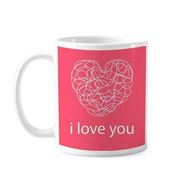 Imagem de Caneca de cerâmica com coração rosa "I Love You" para o Dia dos Namorados