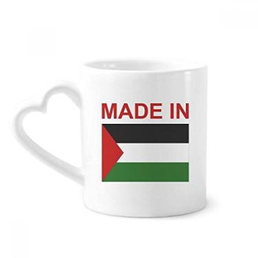 Imagem de Feito na Palestina Country Love Caneca de café cerâmica copo de coração de vidro