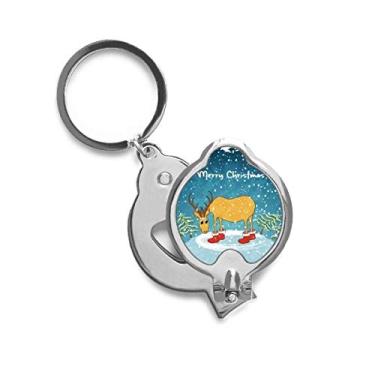 Imagem de Cortador de unhas com ilustração de festival de cervos de Natal tesoura cortador de aço inoxidável