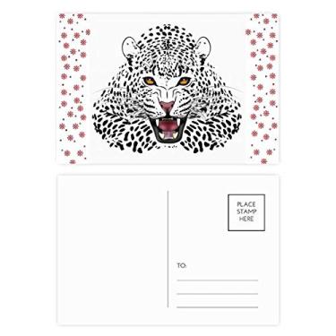 Imagem de Cabeça de Tigre Rei Animal Natal Flor de Natal Cartão postal de Bênção
