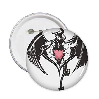 Imagem de Broken Armor Love Heart Enorme Asas Enormes Broche Emblema de Botão Decoração 5 peças