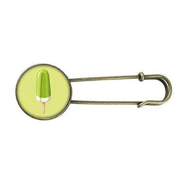 Imagem de Broche de metal retrô verde picolé doce sorvete de feijão verde