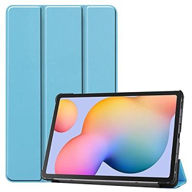 Imagem de Capa do caso da tabuleta. Para Samsung Galaxy Tab S6 Lite 10.4" (SM-P610 / 615) Estar comprimido de caixa de comprimido PC Difícil Coverwith Trifold & Auto Wakesleep (Color : Light Blue)