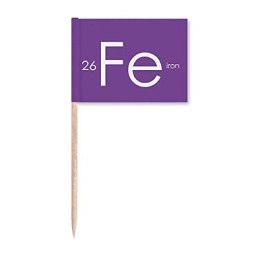 Imagem de Elementos Químicos Mesa de Período Metais de Transição Ferro Fe Palito de Dente Bandeiras Marcador Topper Decoração de Festa