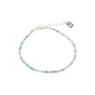 Imagem de Pulseiras de contas coloridas, banhadas à mão com contas ovais e redondas fofas pulseiras delicadas para mulheres extensíveis ajustáveis, Pérola