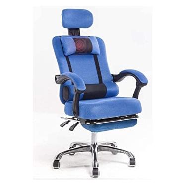 Imagem de cadeira de escritório Cadeira E-sports Cadeira de computador Cadeira de escritório reclinável Cadeira giratória Cadeira de estudo Cadeira de trabalho Cadeira de jogo Cadeira (cor: azul) needed