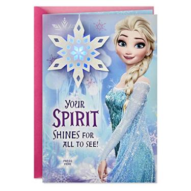 Imagem de Hallmark Disney Frozen Cartão musical de Natal para crianças (toca "Let it Go")